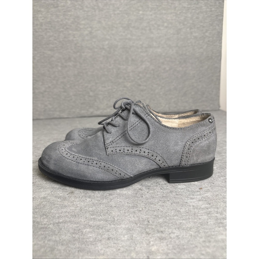 Sam Edelman 8.5M Womens Gray Leather Suede Irving Oxford Lace-up Shoes - Picture 4 of 12